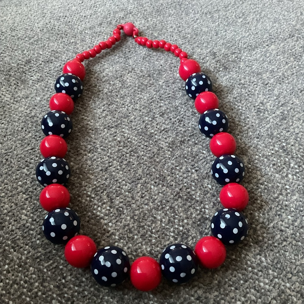 Gymboree Red, White and Blue Ball Necklace